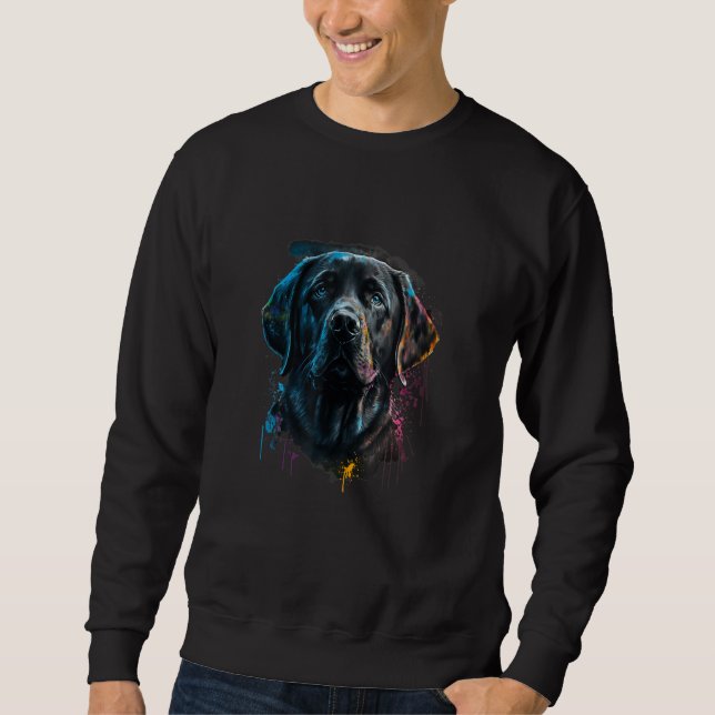 Labrador Dog Lab Lover Splash Graffiti Art Pet_19 Sweatshirt (Front)