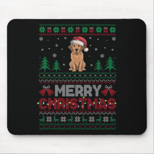 Labrador Dog Lovers Santa Hat Christmas Tree Light Mouse Pad
