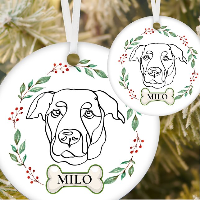 Labrador Dog Personalised Christmas Gift Ceramic Ornament (Creator Uploaded)