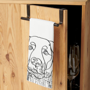 Labrador Dog Personalised Christmas Gift Tea Towel