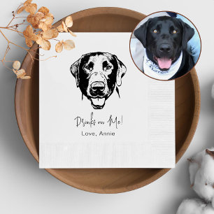 Labrador Dog Personalised Drink On Me Napkin