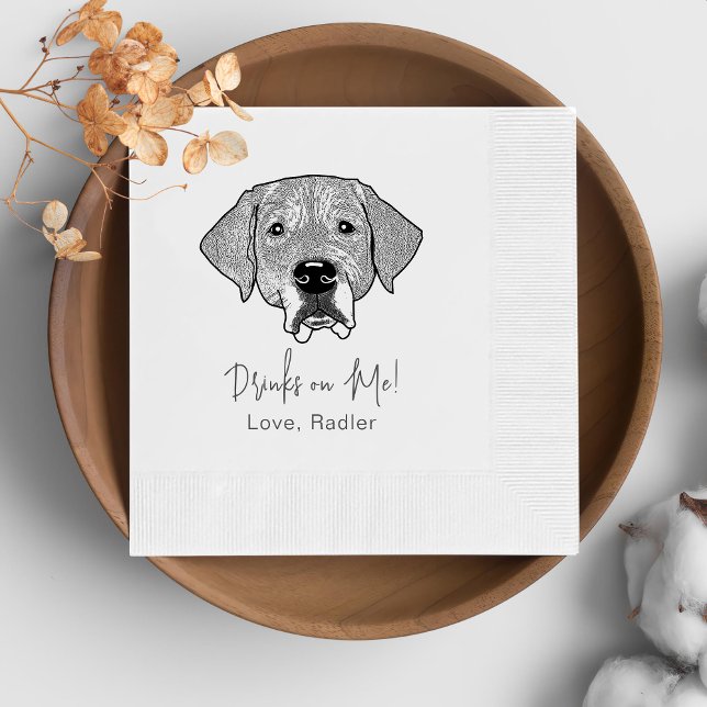 Labrador Dog Personalised Drink On Me Napkin (Creator Uploaded)