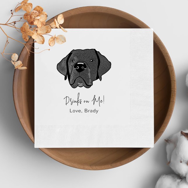 Labrador Dog Personalised Drink On Me Napkin (Creator Uploaded)