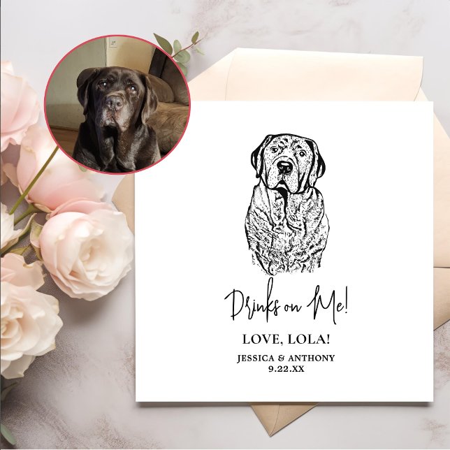 Labrador Dog Personalised Drinks on Me Napkin (Creator Uploaded)