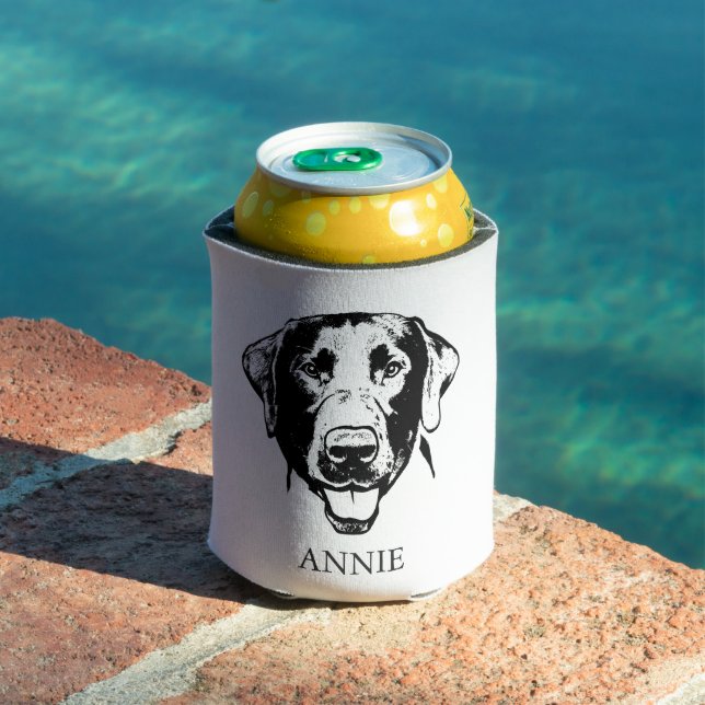 Labrador Dog Personalised Hand Drawing Can Cooler (In Situ Pool)