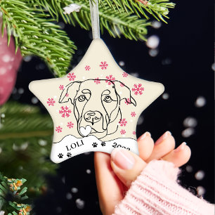 Labrador Dog Personalised Hand Drawing Ceramic Ornament