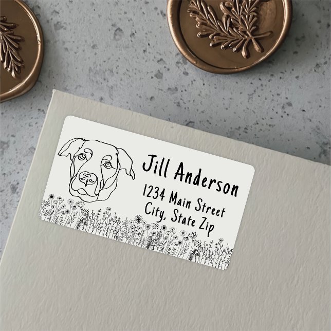 Labrador Dog Personalised Hand Drawing Label (Creator Uploaded)