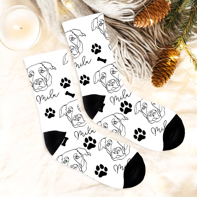 Labrador Dog Personalised  Hand Drawing Socks (Creator Uploaded)