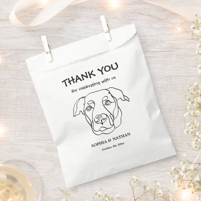 Labrador Dog Personalised Thank You Favour Bag (Clipped)