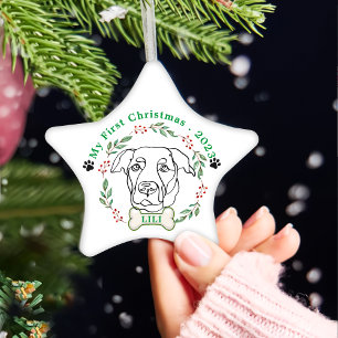 Labrador Dog Personalized Christmas Gift Ceramic Ornament
