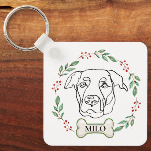 Labrador Dog Personalized Christmas Gift Key Ring