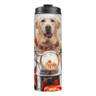 Labrador Dog Riding Motorcycle Christmas Thermal Tumbler