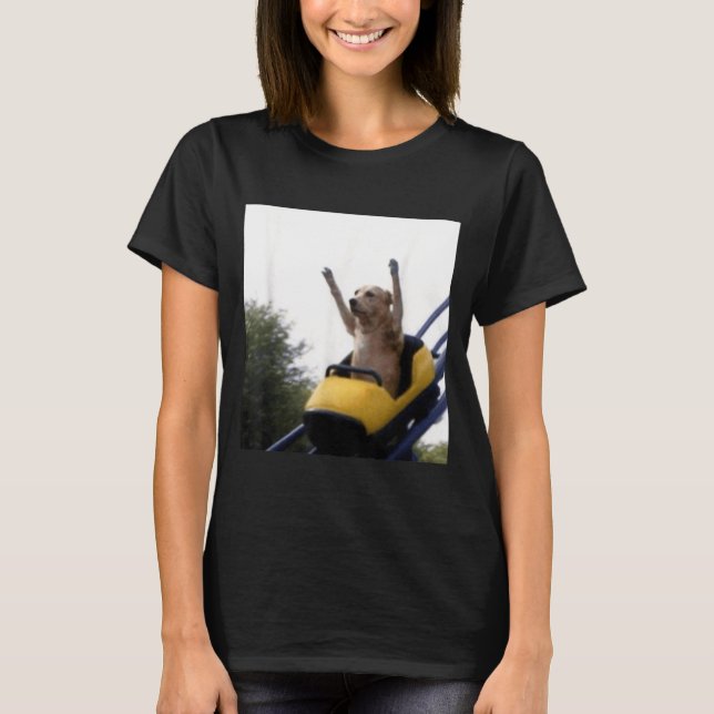 Labrador Dog Roller Coaster Funny Meme T-Shirt (Front)