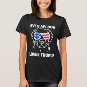 Labrador Dog Sungles Usa Flag Even My Dog Loves Tr T-Shirt