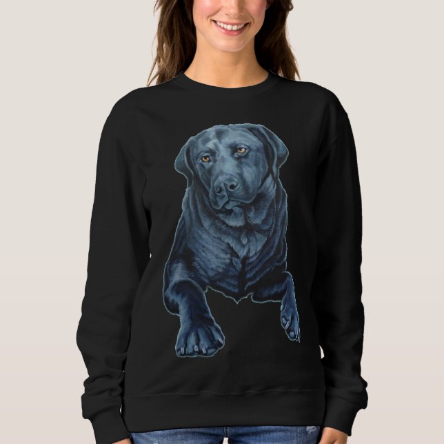 Labrador Dog Sweatshirt Black Lab Art Shirt (Front)