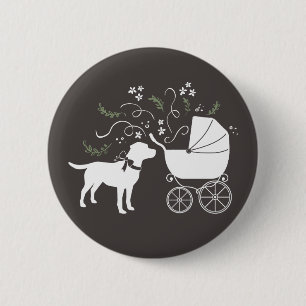 Labrador Dog Theme Baby Shower Gender Neutral 6 Cm Round Badge
