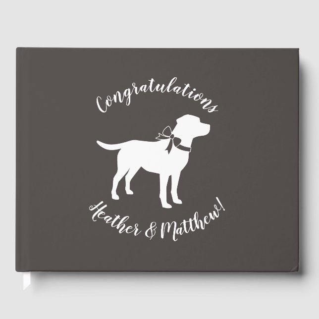 Labrador Dog Theme Baby Shower Gender Neutral Guest Book (Front)