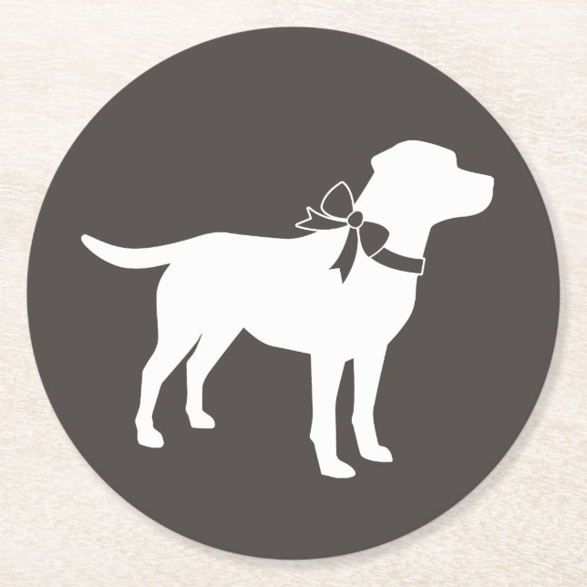 Labrador Dog Theme Baby Shower Gender Neutral Round Paper Coaster (Front)