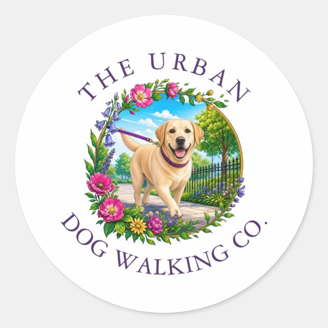 Labrador Dog Walker Trainer  Classic Round Sticker (Front)