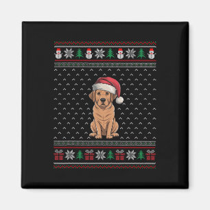 Labrador Dog Wearing Santa Hat Ugly Xmas Dog Lover Magnet