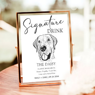Labrador Dog Wedding Signature Drink Sign