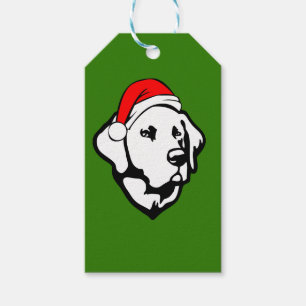 Labrador Dog with Christmas Santa Hat Gift Tags