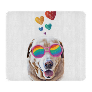 Labrador Dog with Hearts Valentine's Day Cutting Board