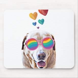 Labrador Dog with Hearts Valentine's Day Mouse Pad