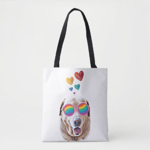Labrador Dog with Hearts Valentine's Day Tote Bag