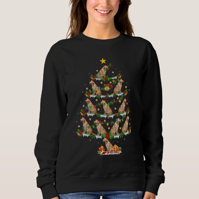 Labrador Dog  Xmas Lights Labrador Christmas Tree Sweatshirt (Front)