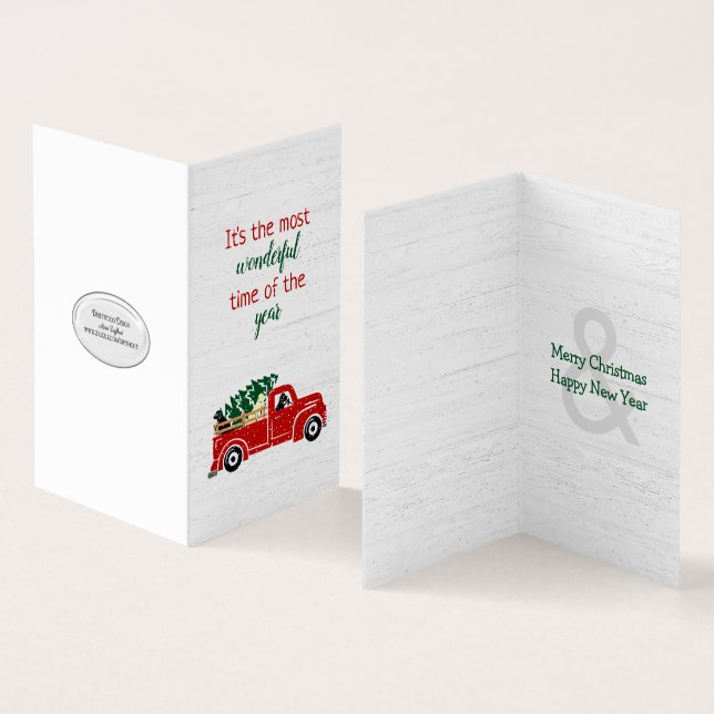 Labrador Dogs In Red Christmas Truck (Inside and Outside)