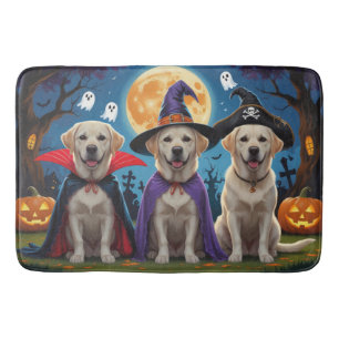 Labrador Dogs Pumpkin Halloween Funny  Bath Mat