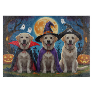 Labrador Dogs Pumpkin Halloween Funny  Cutting Board