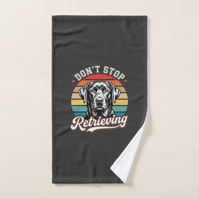 Labrador Don't Stop Retrieving Retro Dog Hand Towel (Hand Towel)