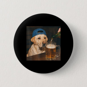 Labrador Drinking Beer Shirt Funny Fathers Day Dog 6 Cm Round Badge