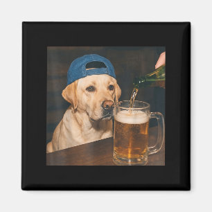 Labrador Drinking Beer Shirt Funny Fathers Day Dog Magnet