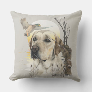 Labrador, duck hunting  cushion