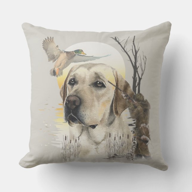 Labrador, duck hunting  cushion (Front)