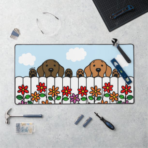 Labrador Duo Watching Desk Mat