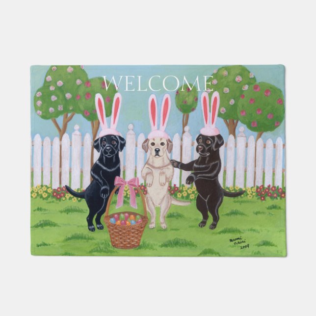 Labrador Easter Bunnies!! Doormat (Front)