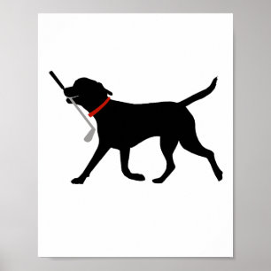 Labrador Fetch Golf Club Cute Golfing Black Lab Go Poster