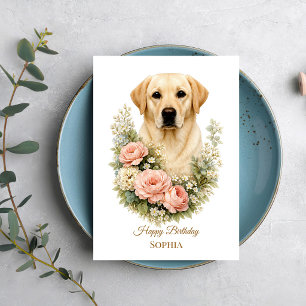 Labrador Floral Portrait Card