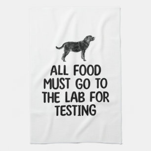 Labrador Food Lab Testing Squad Tea Towel