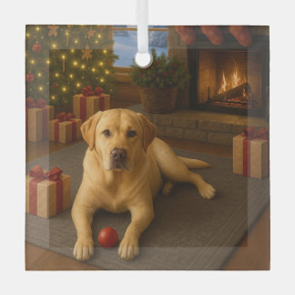 Labrador glass tree decoration