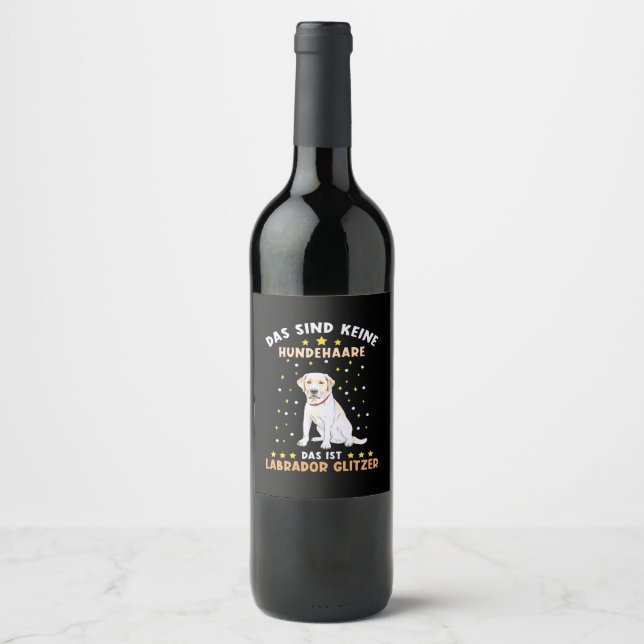 Labrador Glitter Wine Label (Front)