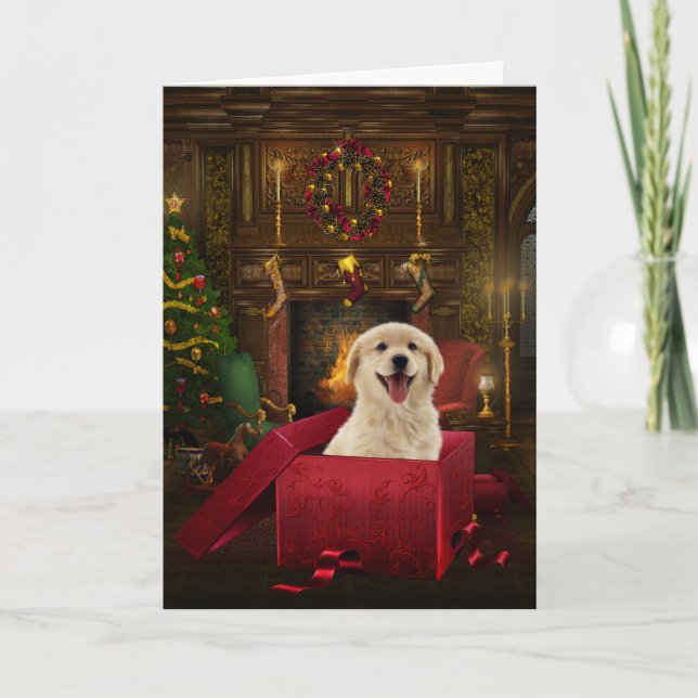 Labrador Golden Retriever Christmas Cards (Front)