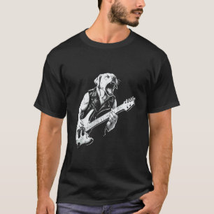 Labrador Golden Retriever Dog. Metal Punk Rock Gui T-Shirt