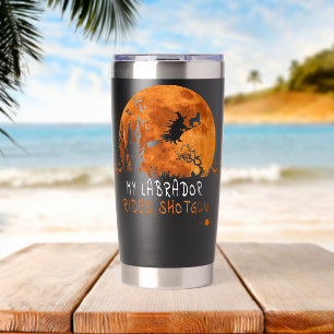 Labrador Halloween Costume Funny Rides Shotgun Insulated Tumbler