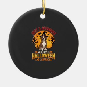 Labrador Halloween Grandma Dog Design_1 Ceramic Ornament
