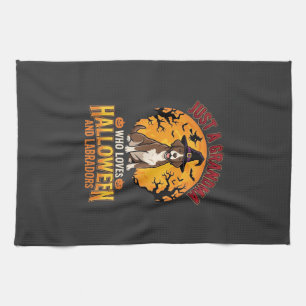 Labrador Halloween Grandma Dog Design_1 Tea Towel